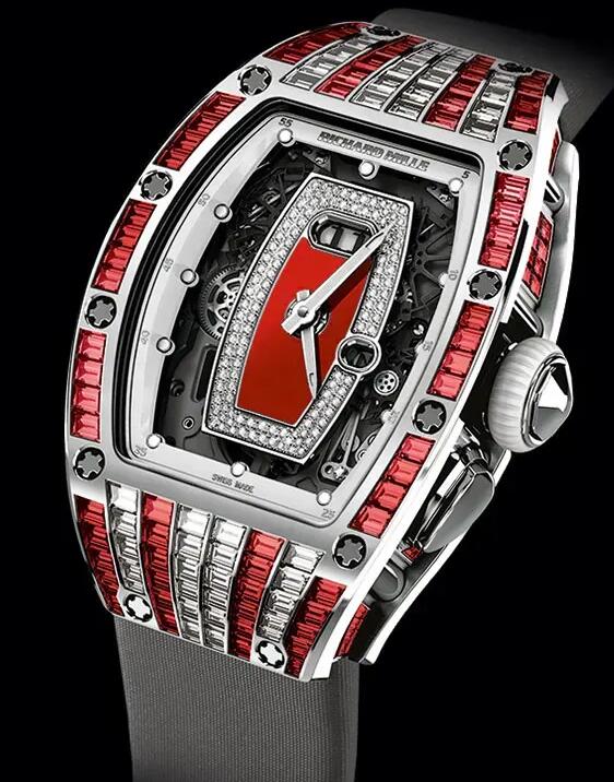 Replica Richard Mille RM 037 White Gold Red Diamond Watch